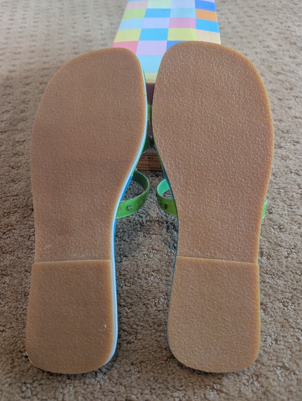 Michael Simon Size 8 Flamingo Sandals Green Pink Blue - Picture 6 of 8